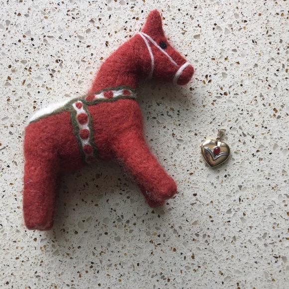 14kt gold pendant w/ sterling silver and carnelian - Picture 3 of 4